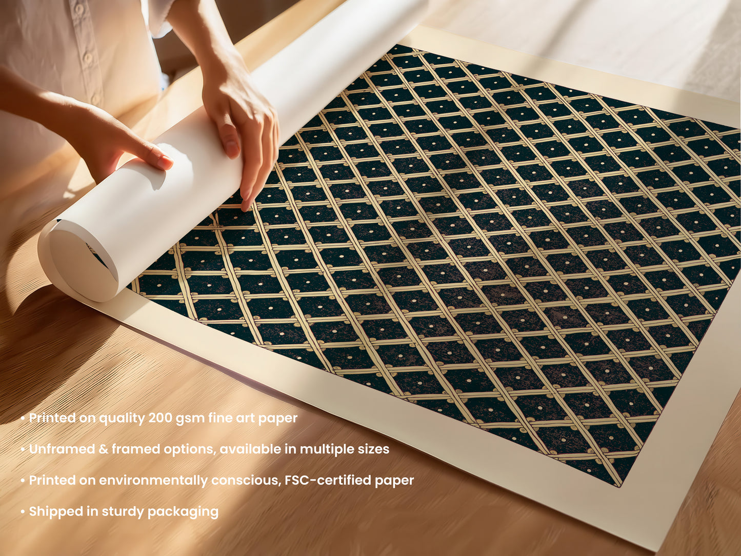 Bamboo Lattice Print