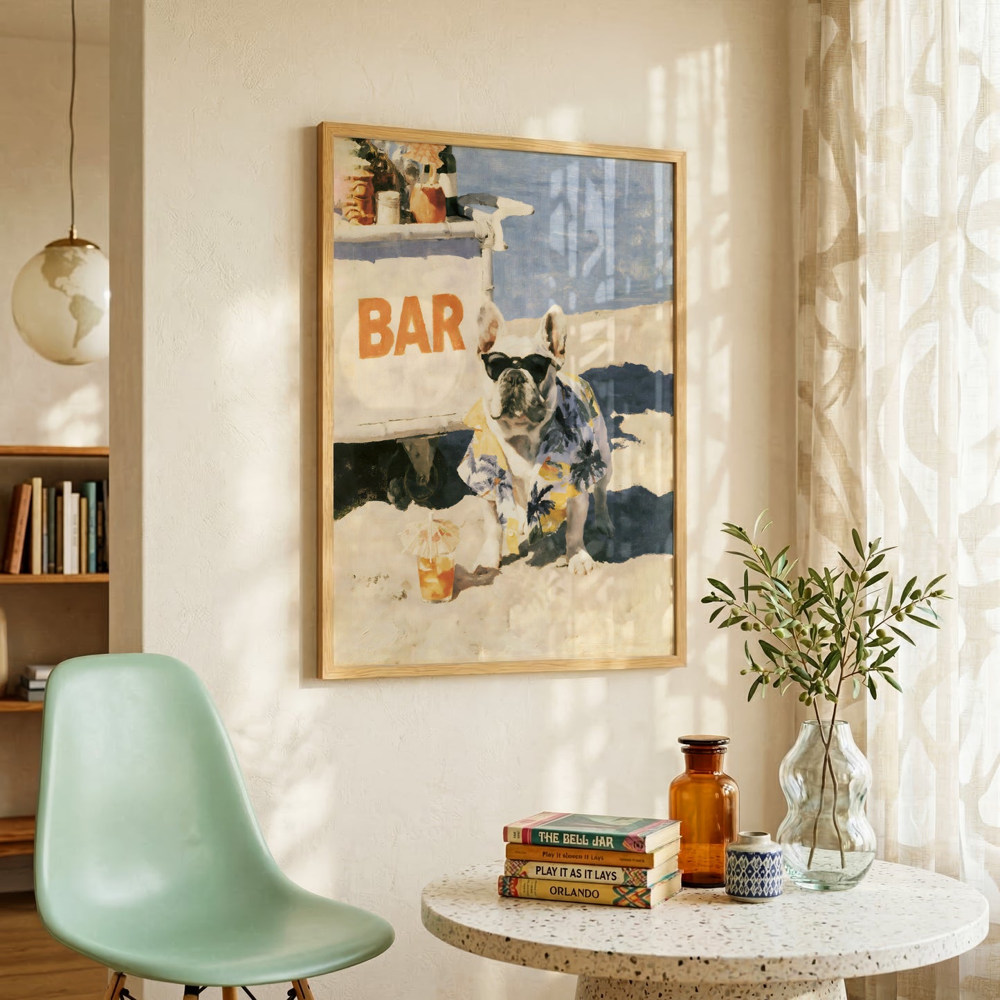 Beach Bar French Bulldog Print
