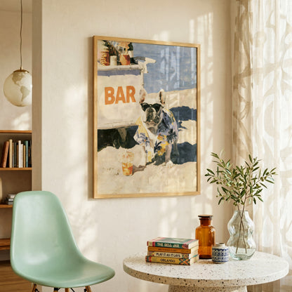 Beach Bar French Bulldog Print