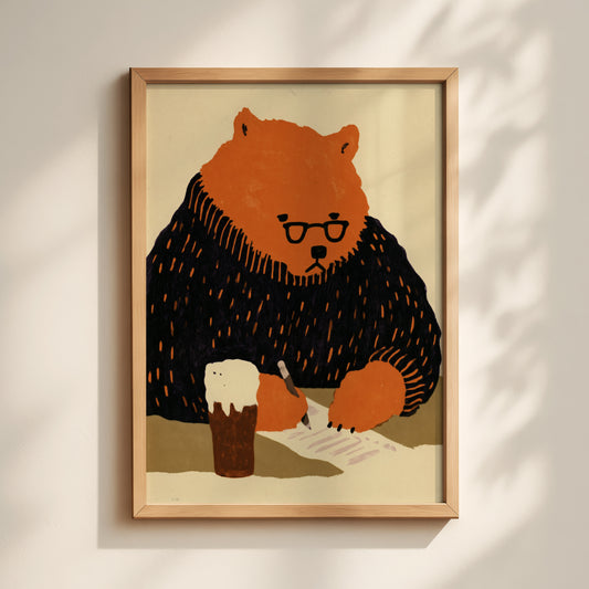 Bear Writing Print