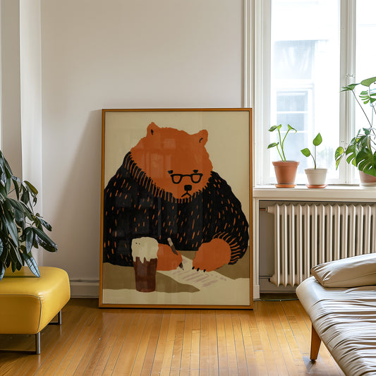 Bear Writing Print