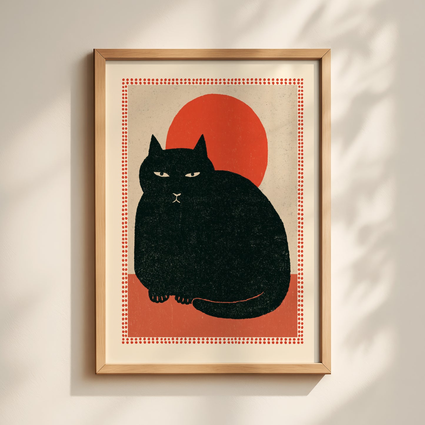 Black Cat Sunset Print