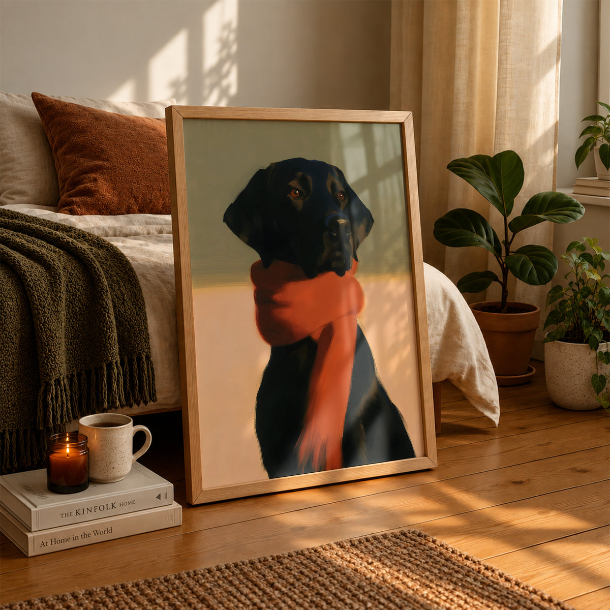 Black Labrador Portrait Print 04 Living Room 23 (autumnal).jpg