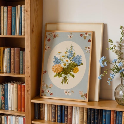 Blue Floral Bouquet Print