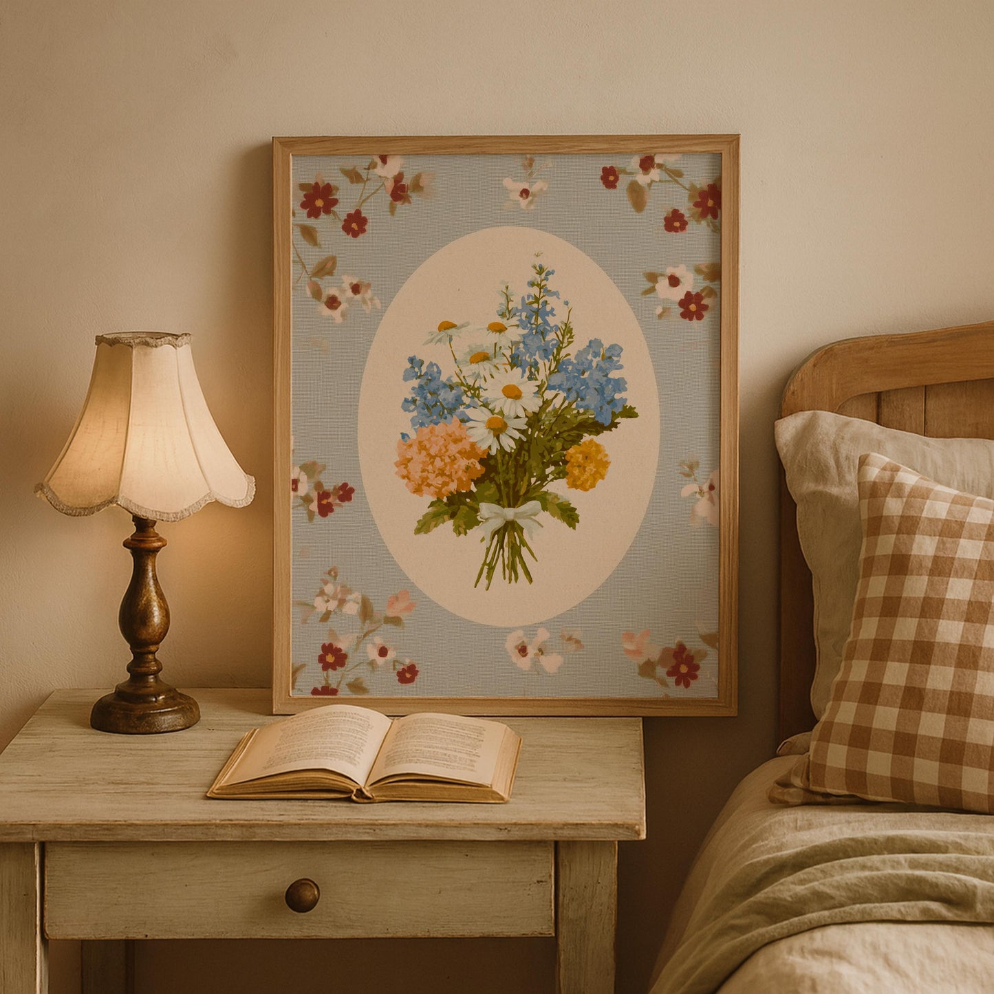 Blue Floral Bouquet Print