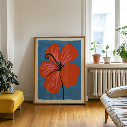Bold Red Bloom Print