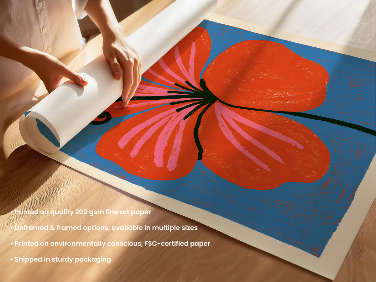 Bold Red Bloom Print