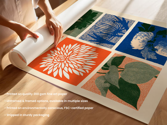 Botanical Flower Grid Print