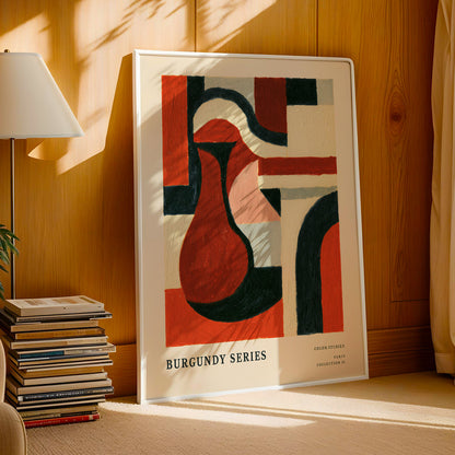 Burgundy Series Abstract Jug Print