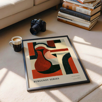 Burgundy Series Abstract Jug Print
