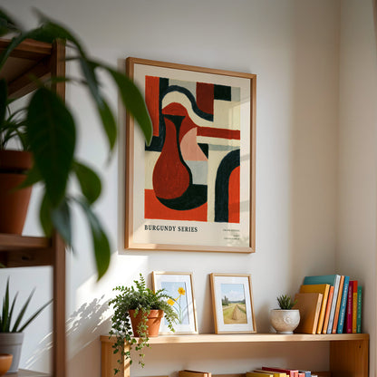 Burgundy Series Abstract Jug Print