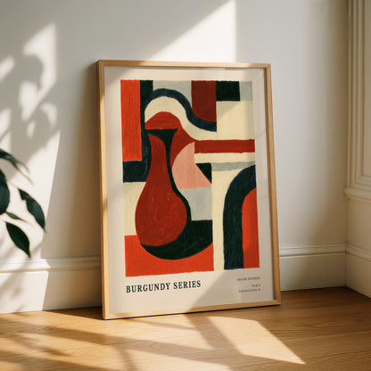Burgundy Series Abstract Jug Print