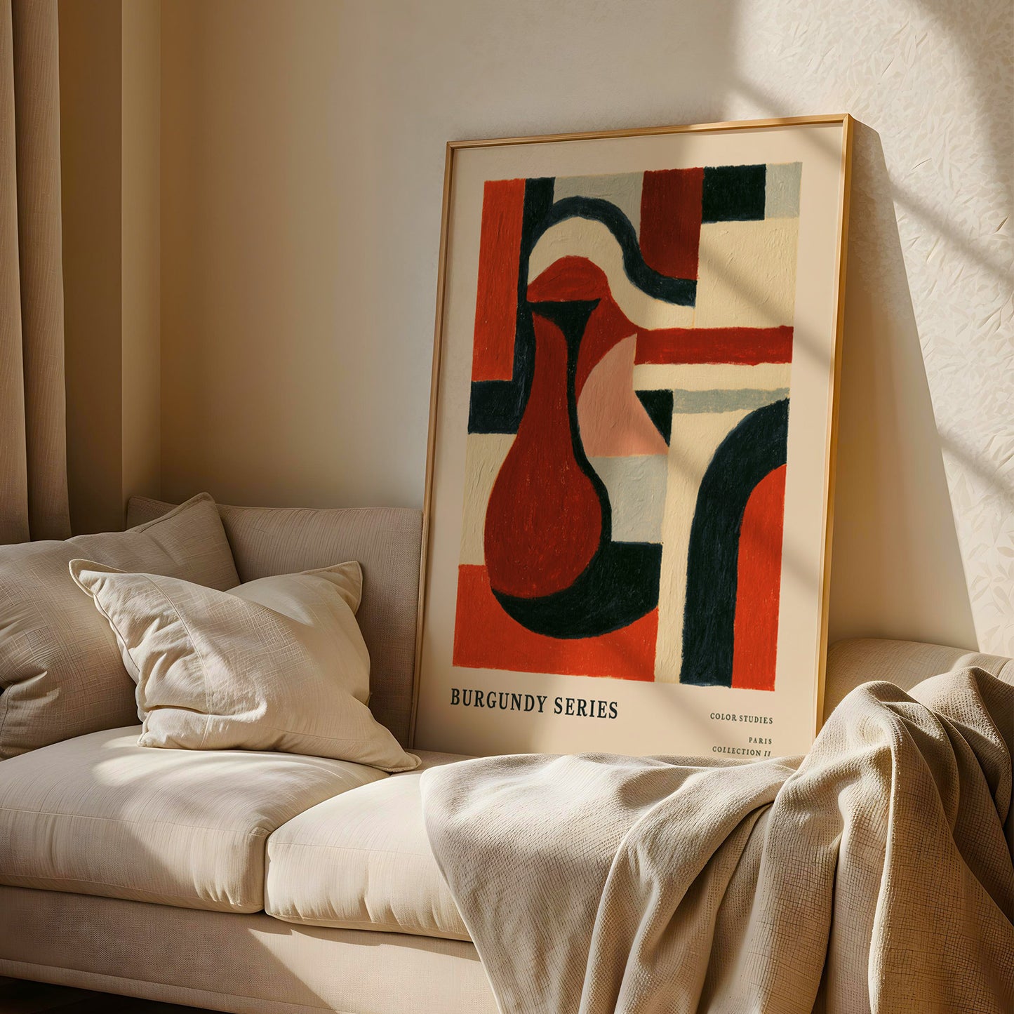 Burgundy Series Abstract Jug Print