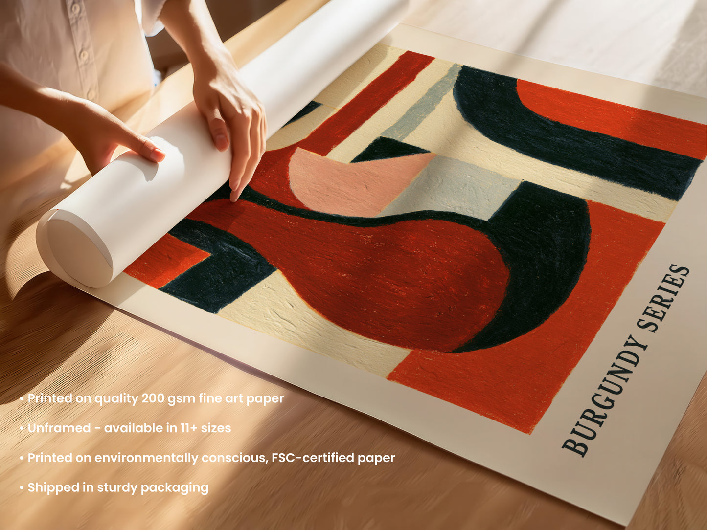 Burgundy Series Abstract Jug Print