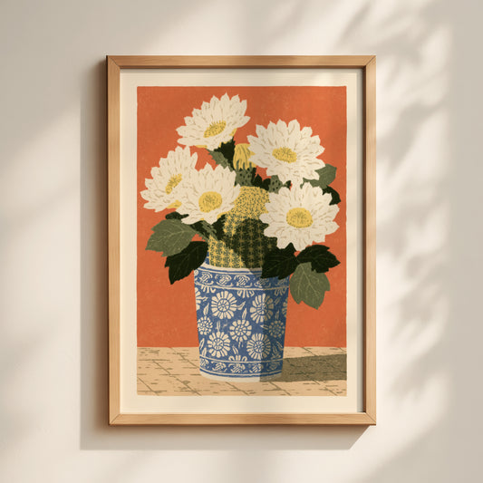 Cactus Flower Vase Print