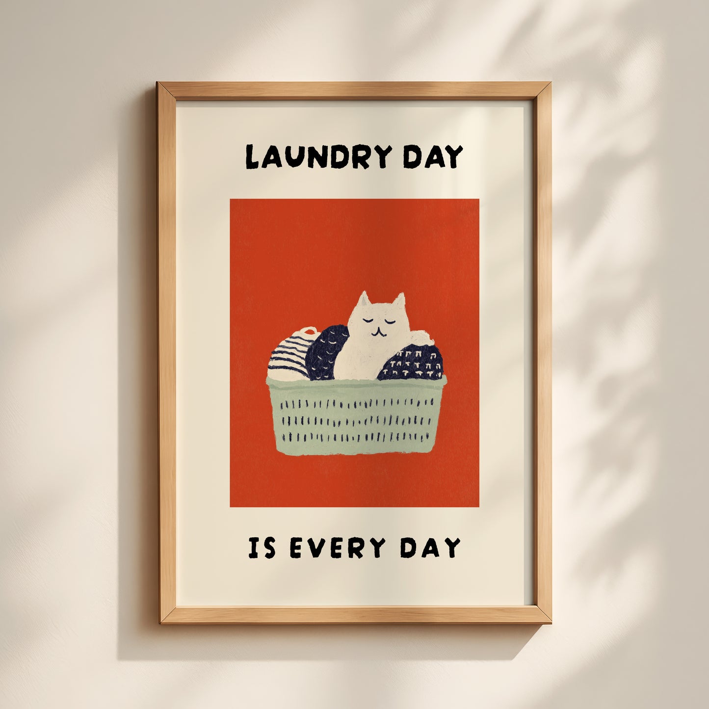 Laundry Room Cat Print – Red