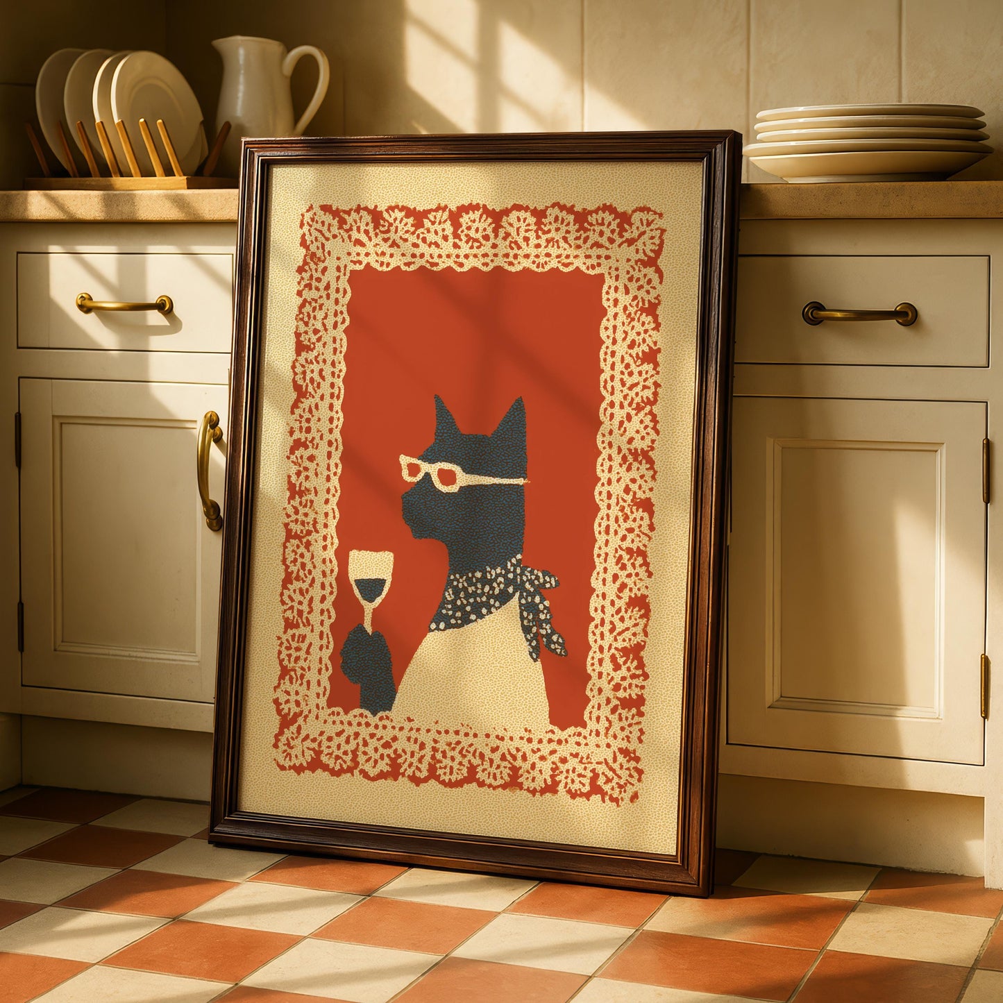 Cat Wine Print