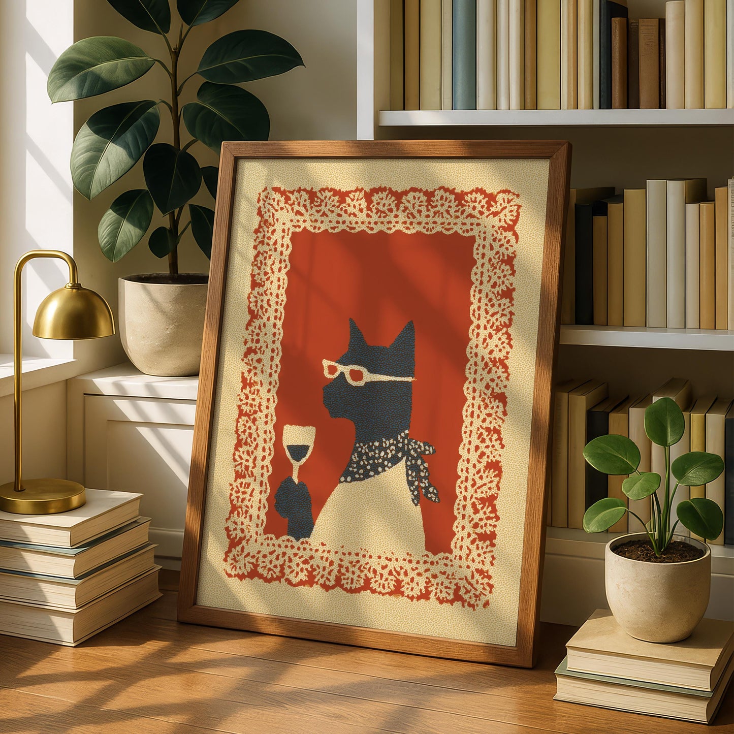 Cat Wine Print