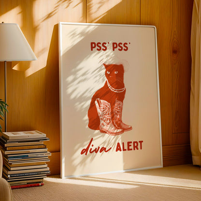 Diva Alert Cat Print