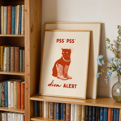 Diva Alert Cat Print