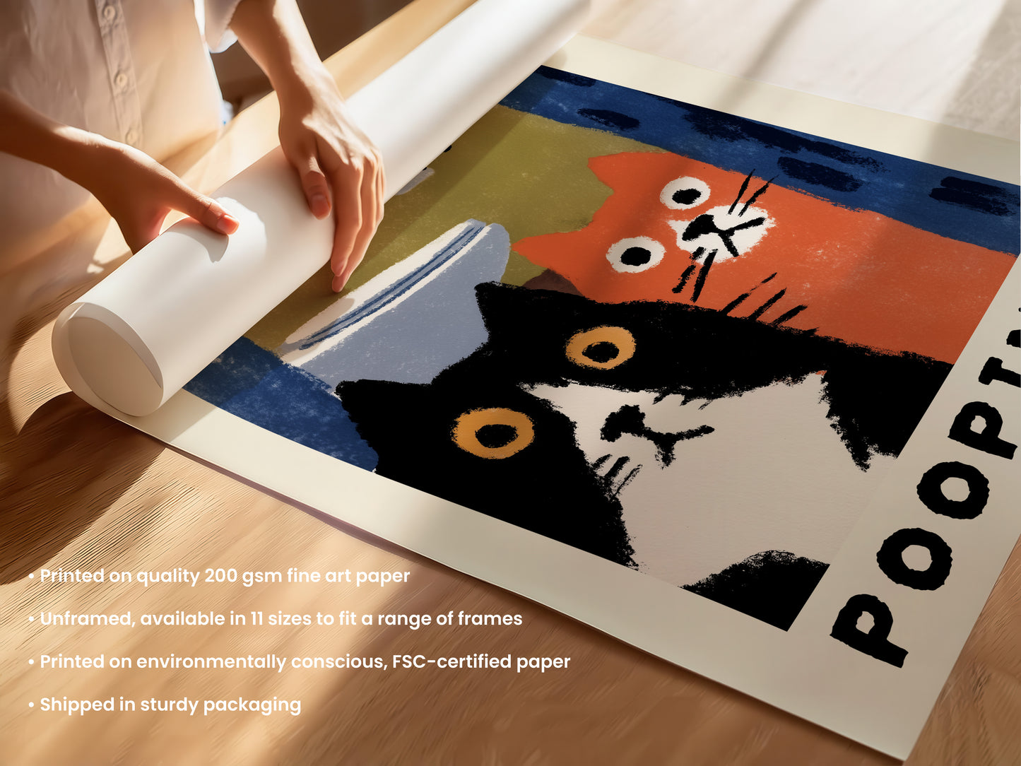 Are You Pooping? Cat Print for Bathroom
