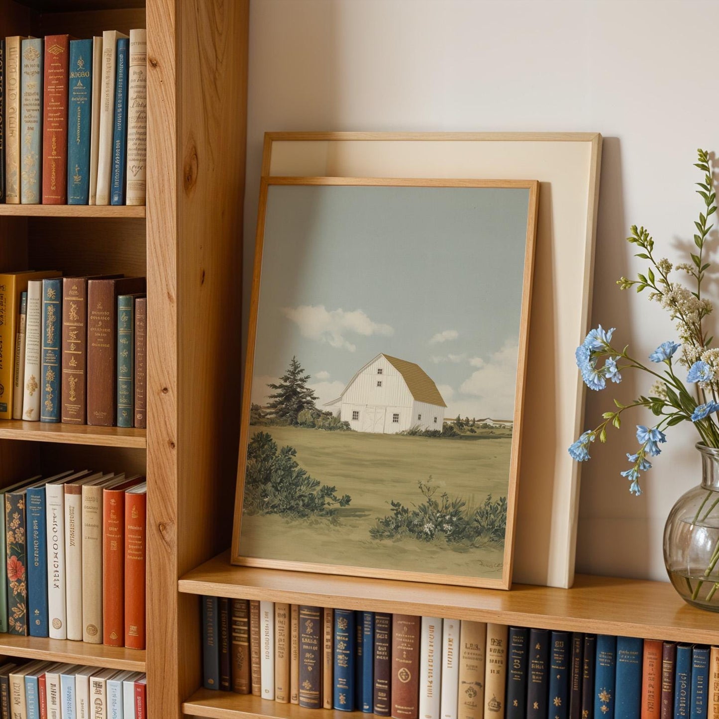 Coastal Wall Art Print, Farmhouse Decor, Hamptons Decor Landscape, Spring Decor, White Barn Art, Nancy Meyers Aesthetic