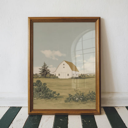 Coastal Wall Art Print, Farmhouse Decor, Hamptons Decor Landscape, Spring Decor, White Barn Art, Nancy Meyers Aesthetic