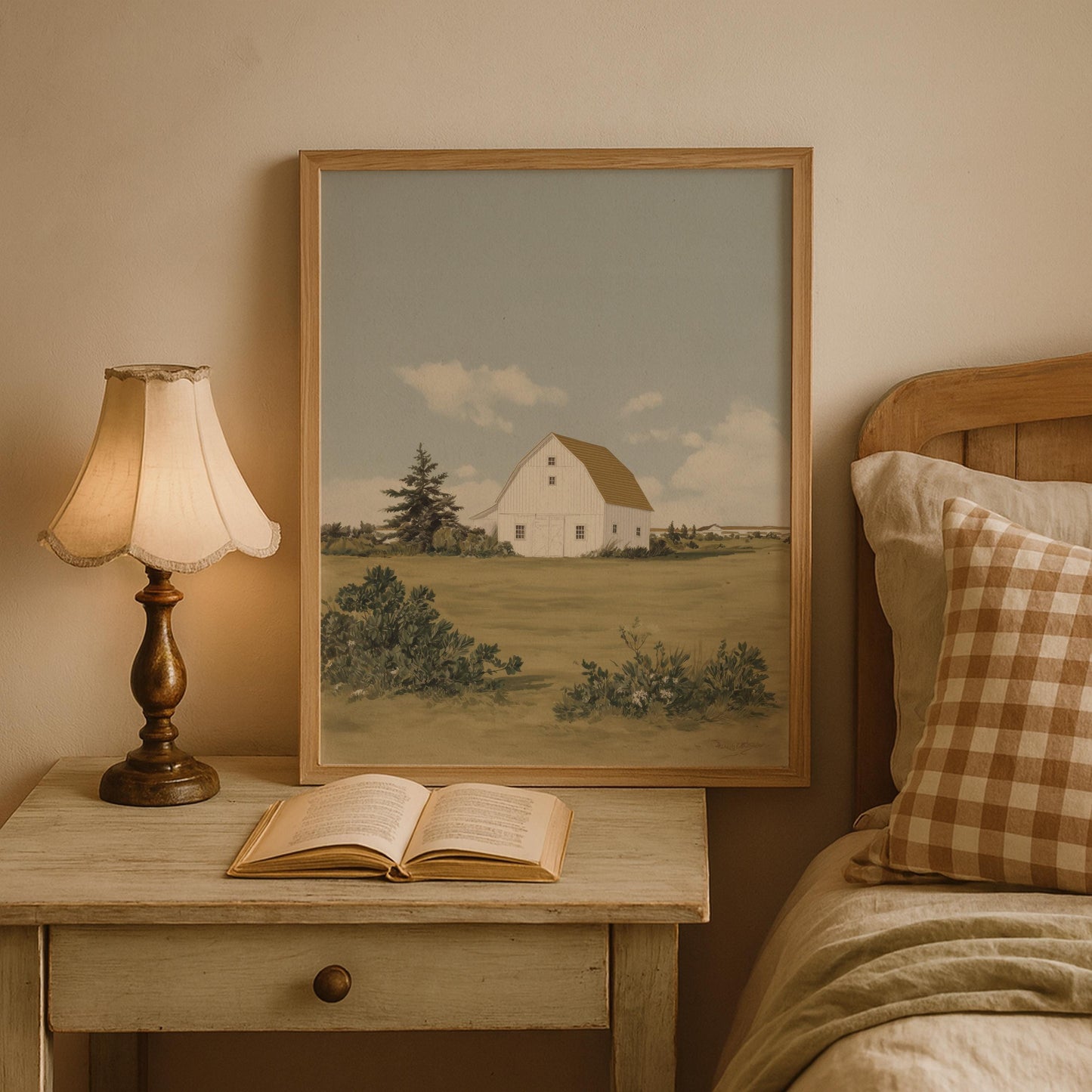 Coastal Wall Art Print, Farmhouse Decor, Hamptons Decor Landscape, Spring Decor, White Barn Art, Nancy Meyers Aesthetic