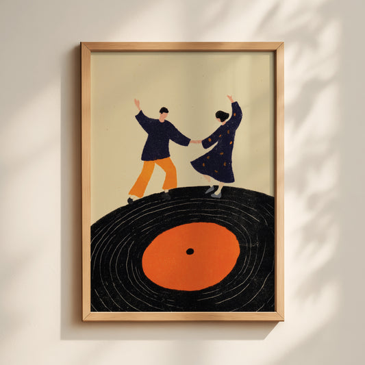 Dancing Couple on Record Print