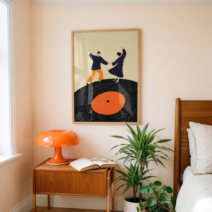Dancing Couple on Record Print