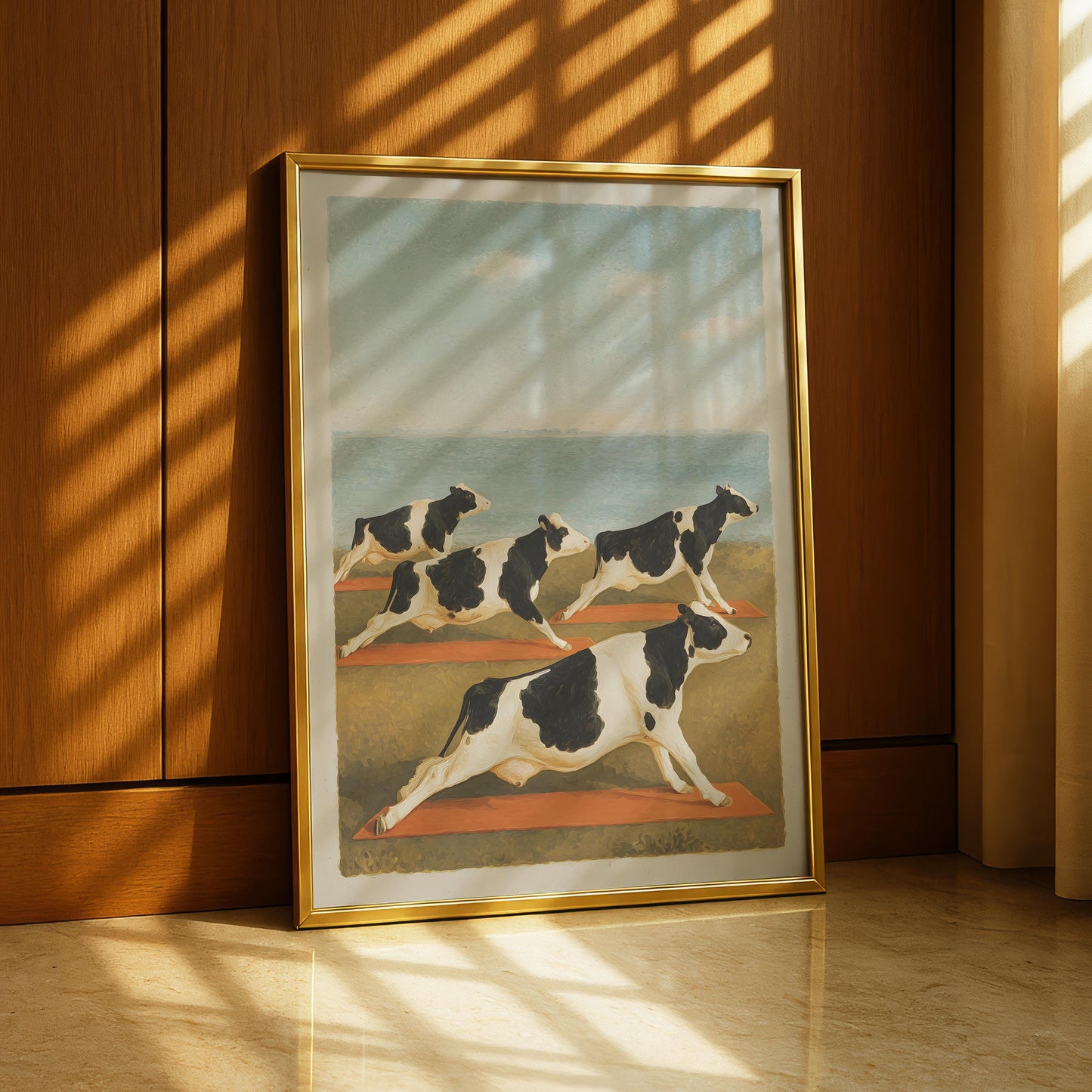 Cow Yoga Print