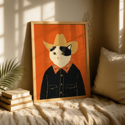 Cowboy Cat Print (Ginger)