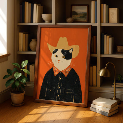 Cowboy Cat Print (Ginger)