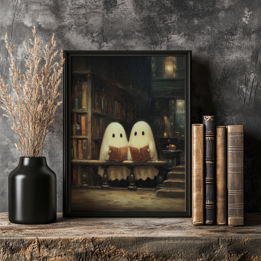 Library Reading Ghost Print