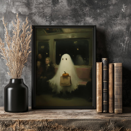 Pumpkin Train Ride Ghost Print