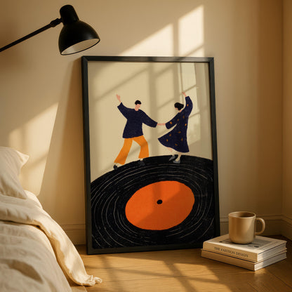 Dancing Couple on Record Print