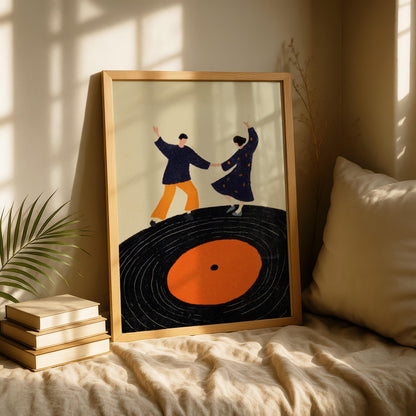 Dancing Couple on Record Print