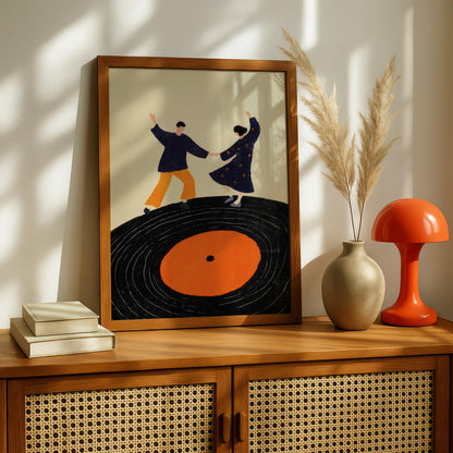 Dancing Couple on Record Print