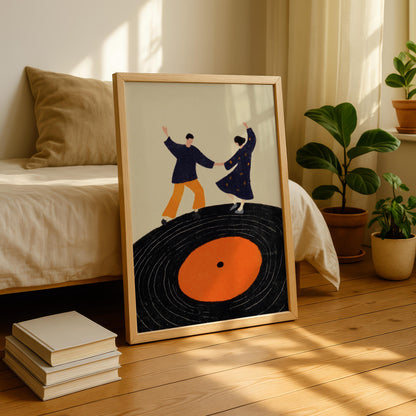 Dancing Couple on Record Print