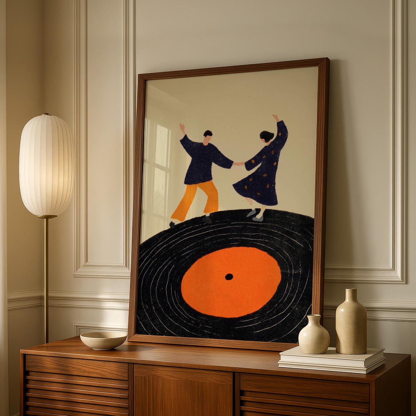 Dancing Couple on Record Print