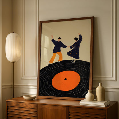 Dancing Couple on Record Print