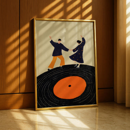 Dancing Couple on Record Print