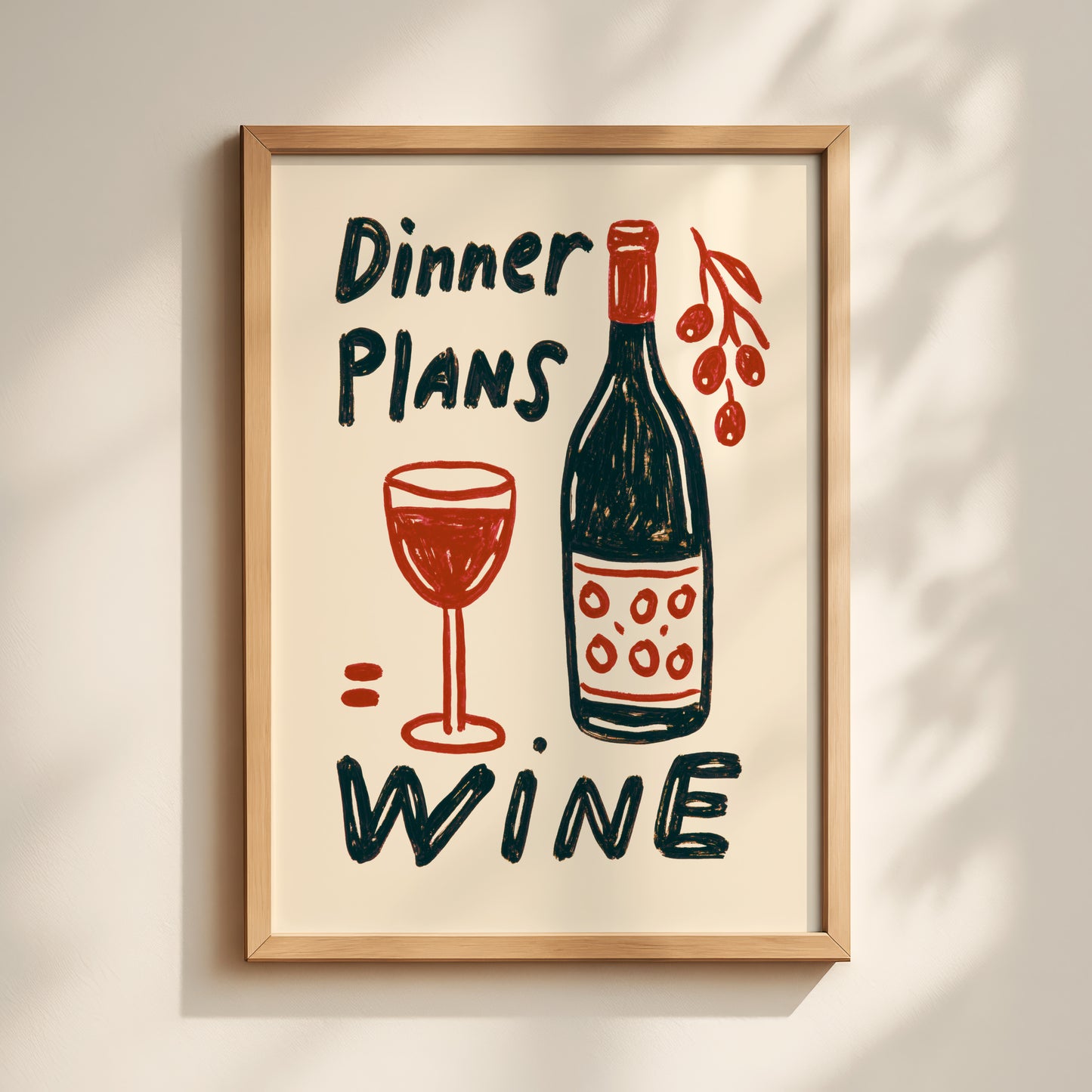Dinner Plans Wine Print