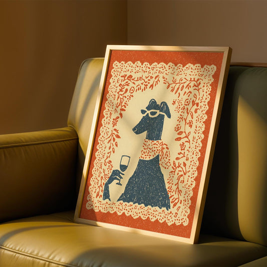 Dog Wine Print