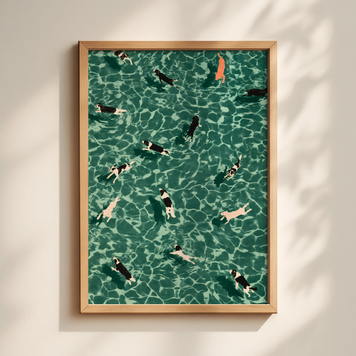 Dogs Swimming Pool Print
