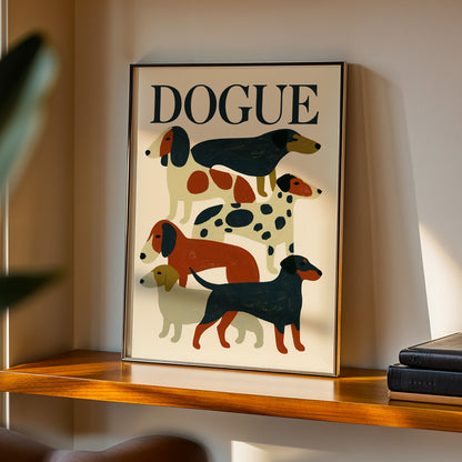 Dogue Dachshund Dog Print
