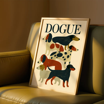 Dogue Dachshund Dog Print