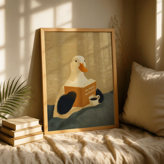 Duck Reading Print