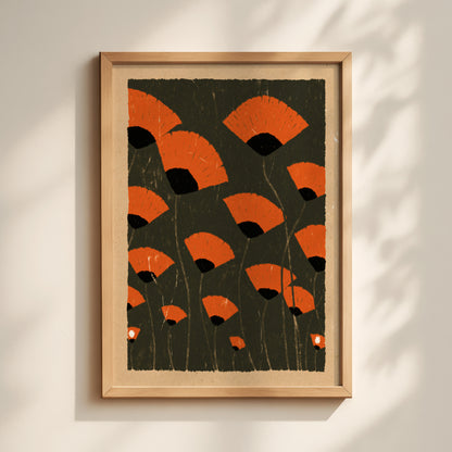 Fan-Shaped Poppies Print