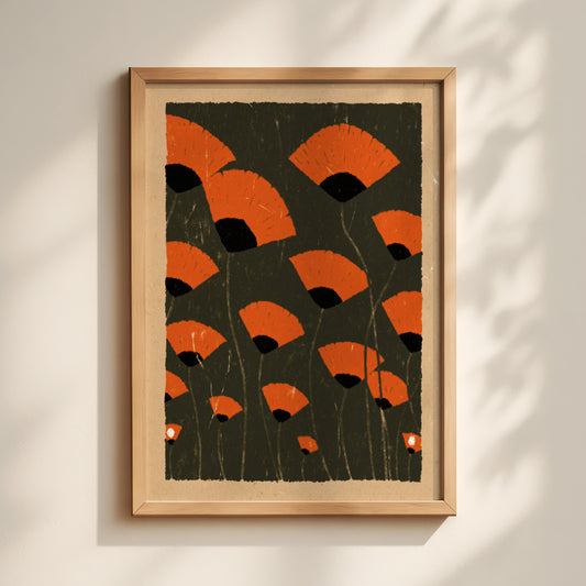 Fan-Shaped Poppies Print